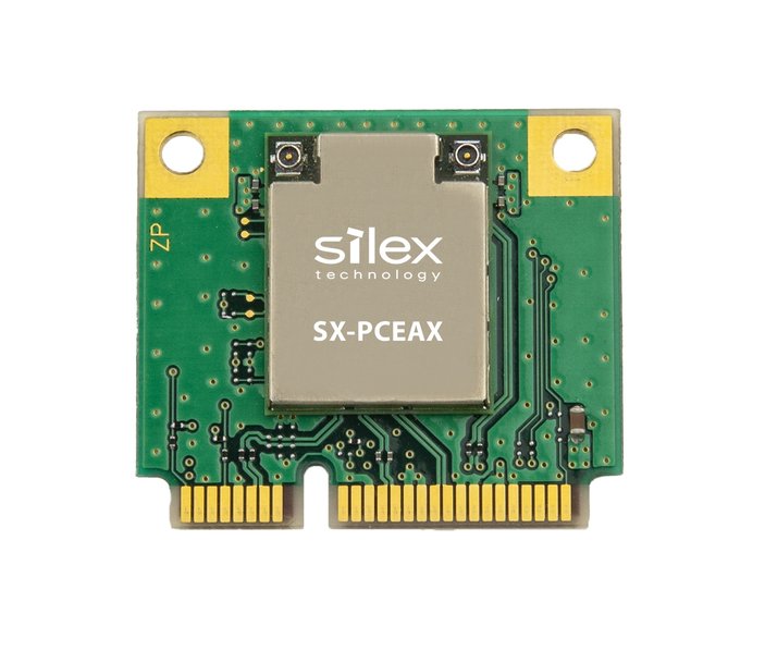 Increase network capacity: Silex SX-PCEAX, one of the first tri-band Wi-Fi 6E 2x2 PCIe modules, available at Rutronik